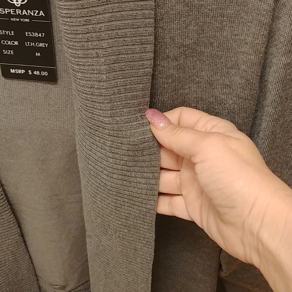 Esperanza gray quarter sleeve cover up sweater - Picture 5 of 7